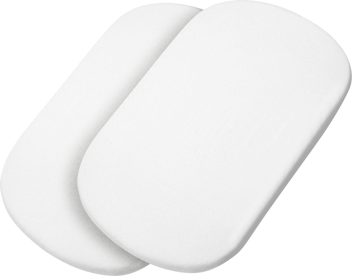 Maxi-Cosi Bio-Reisebettlaken, kompatibel mit allen Reisebetten, 2-in-1-Set, Bettlaken aus 100 % Bio-Baumwolle, umweltfreundlich, Premium-Stoff, maschinenwaschbar – Weiß