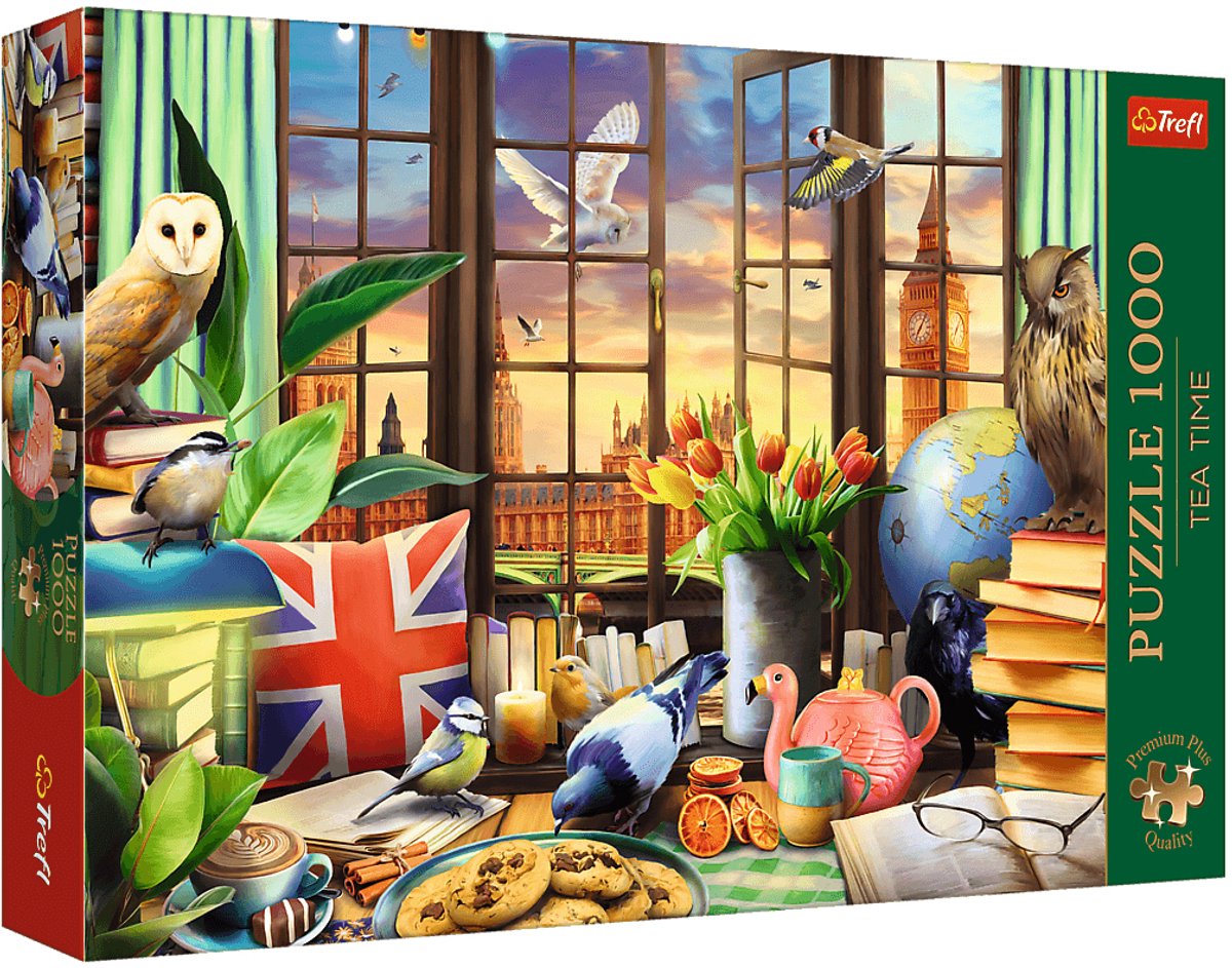 Trefl Puzzle „Tea Time“, alles Britische, 1000 Teile, Retro.