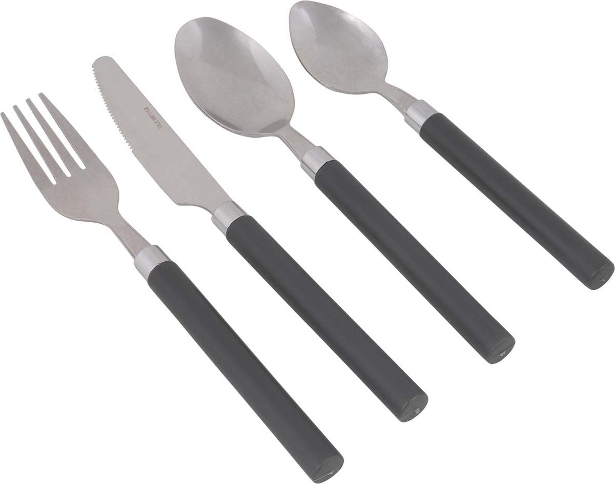 Bo-Camp - Besteckset - Edelstahl - 16-teilig - 4 Personen - Grau