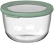 Mepal Lebensmittelbehälter aus Glas rund Cirqula – 1000 ml – Lebensmittelbehälter aus Glas – hitzebeständig bis 550 °C. ohne Deckel – Meal-Prep-Behälter – nordischer Salbei