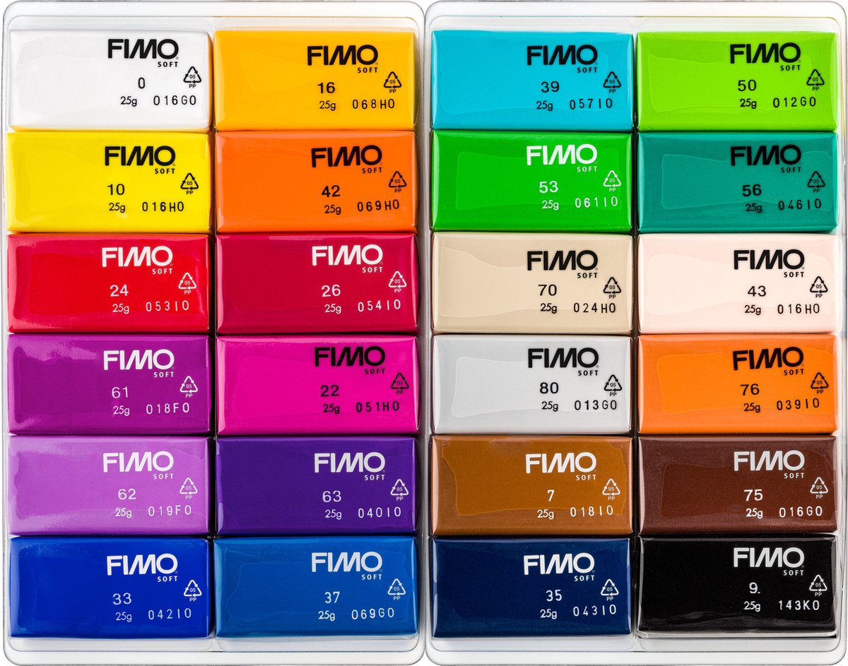 Fimo® Soft, Standardfarben, 24x25 Gr 1 Box