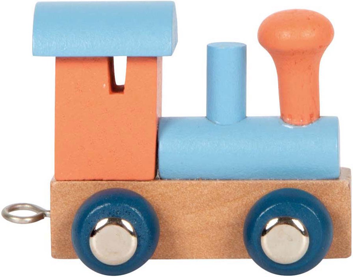 Kleiner Fuß - Holzschrift Polar - Lokomotive Lachsrosa - 12 Stücke