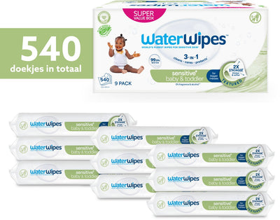 Waterwipes Handtuchtücher – 9 x 60 Handtuchtücher – 540 Tücher