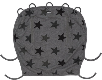 Dooky Universalbezug Sonnenschutz für Kinderwagen – UV-Schutz für Ihr Kind – Sonnentuch-Buggy – graue Sterne