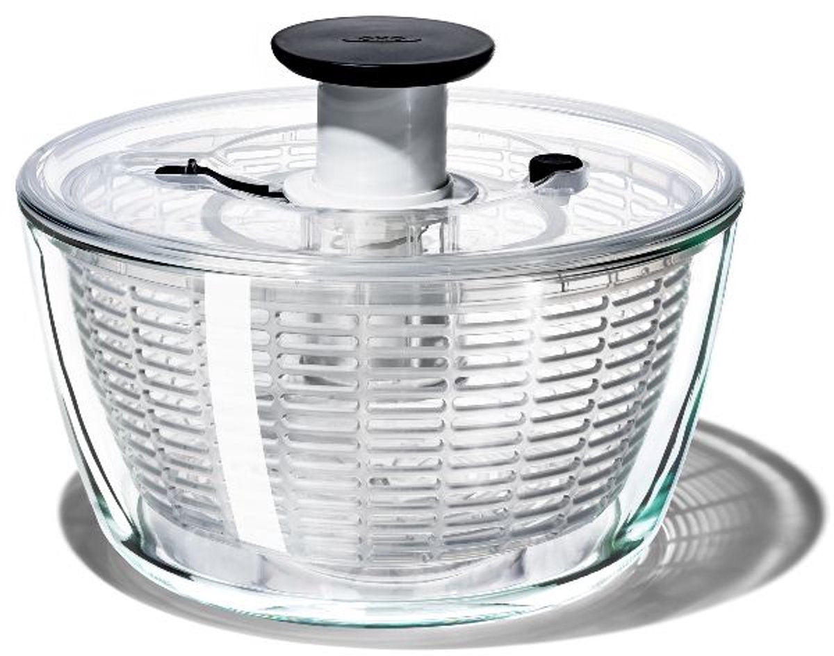 Oxo - Salatschleuder - Glasschüssel - Druckknopf