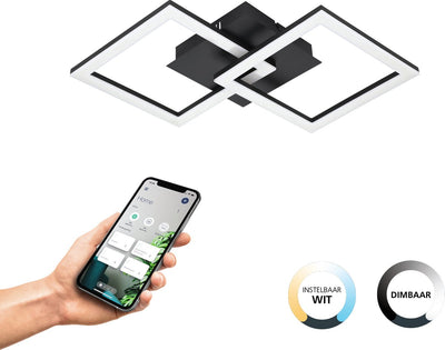 Eglo connect.z paranday-z smarte Deckenleuchte – 52,5 cm – Schwarz und Weiß – einstellbares weißes Licht – dimmbar – ZigBee