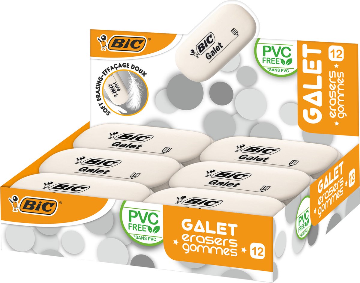 Bic Galet Radiergummis – Schachtel mit 12 Stück