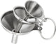 Gefu Versare Mini-Trichter-Set – 3-teilig – Edelstahl-Trichter für Flaschen, Gewürzmühlen und Ölflaschen