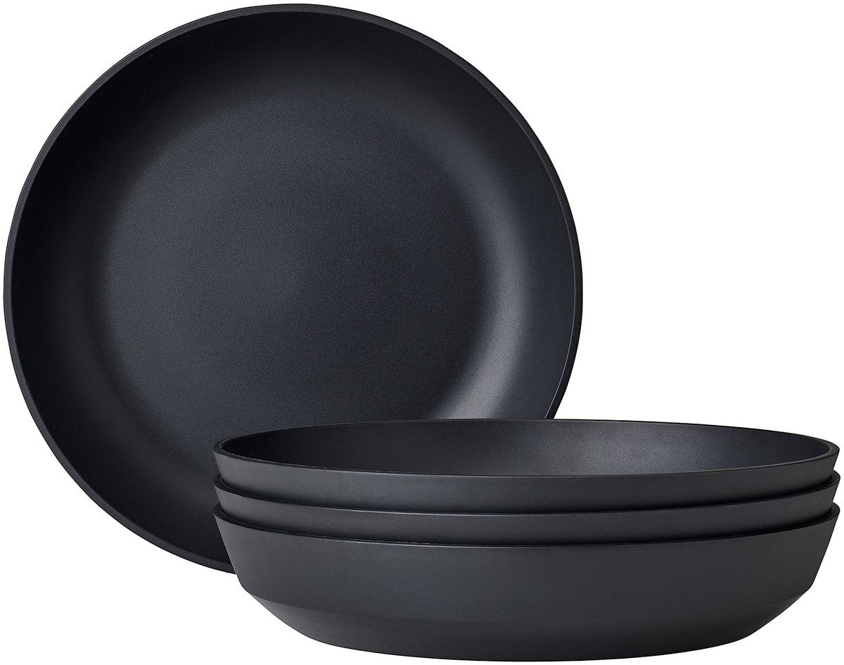 Mepal tiefer Teller Silueta – 4 Stück – Speiseteller – Nordic Black