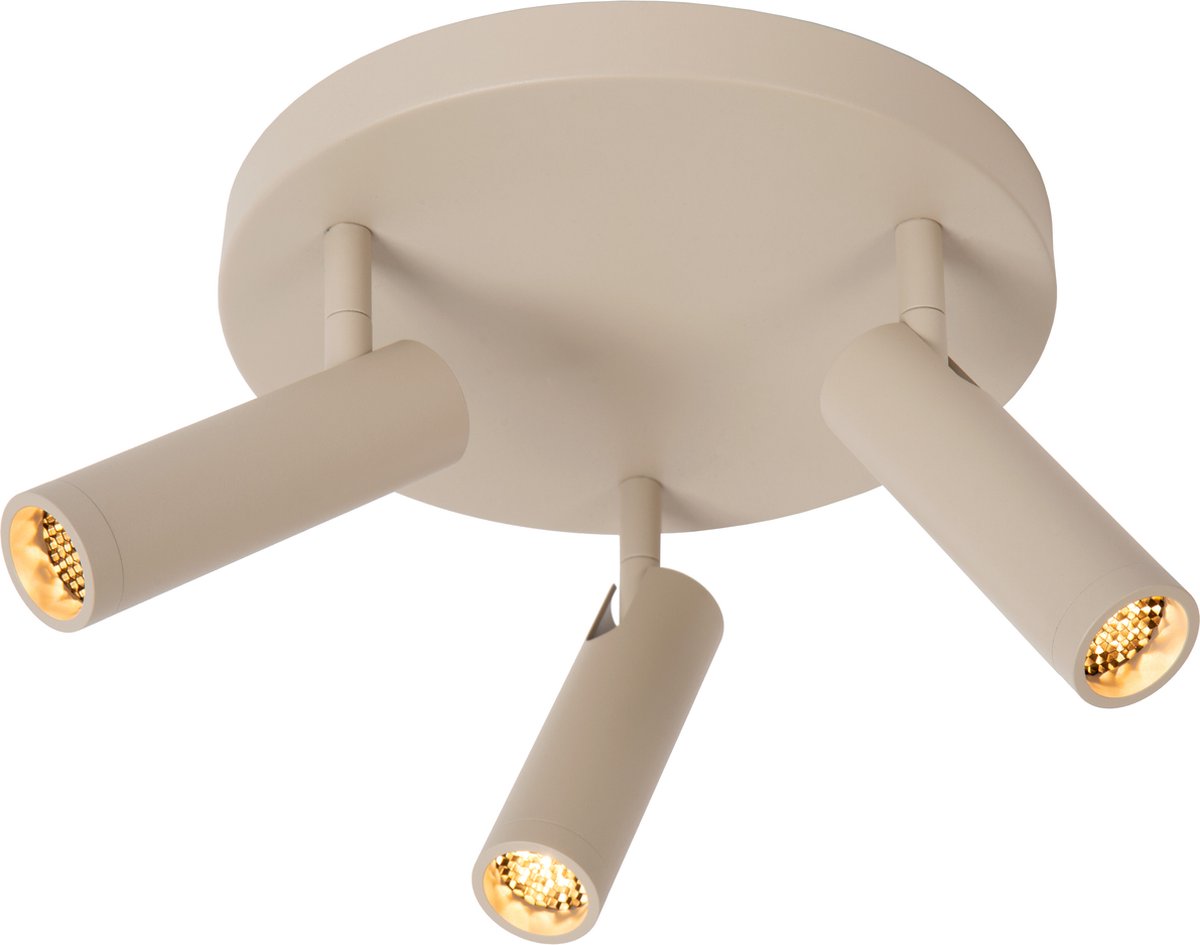 Lucide Grado - Deckenstrahler (Deckenleuchte) - ø 25 cm - 3xGU10 (MR11) - Taupe