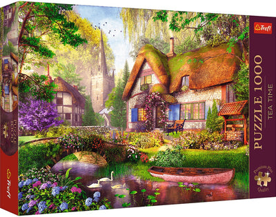 Trefl Puzzle „Tea Time the Woodland Cottage“ 1000 Teile Premium.