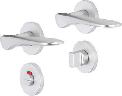 Impresso Türgriff - Watford - für den Innenbereich - rund mit runder WC-Rosette - Aluminium - 2 Stück