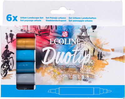Ecoline Duotip-Marker-Set Stadtlandschaft | 6 Farben