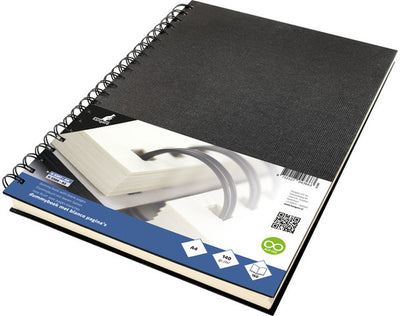 Kangaro-Dummy-Buch – A4 – Schwarz – mit Spirale – 160 leere Seiten – 140 Gramm – Skizzenblock – K-5307