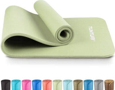 Tunturi NBR Yogamatte Anti-Rutsch – Fitnessmatte extra dick weich – Sportmatte – 180x60x1,5cm – inkl. Trainings-App – Mint