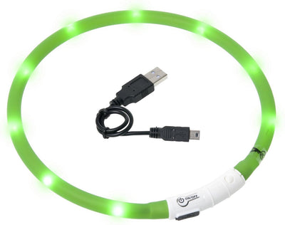 Flamingo Visio LED-Halsband 70 cm - Hundehalsband - Grün