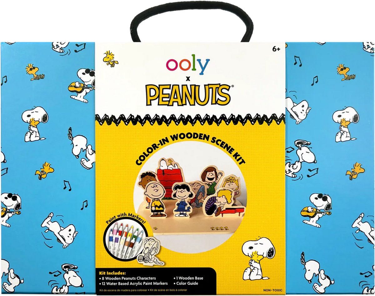 Ooly – x Peanuts – Snoopy vorgeschnittene Szene zum Ausmalen – 12 Acrylfarben-Marker