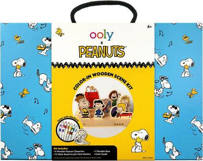 Ooly – x Peanuts – Snoopy vorgeschnittene Szene zum Ausmalen – 12 Acrylfarben-Marker