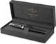 Parker Ingenuity Füllfederhalter | Kernsammlung | schwarz mit Chrom-Finish | mittlerer Punkt | schwarze Tinte | Geschenkbox