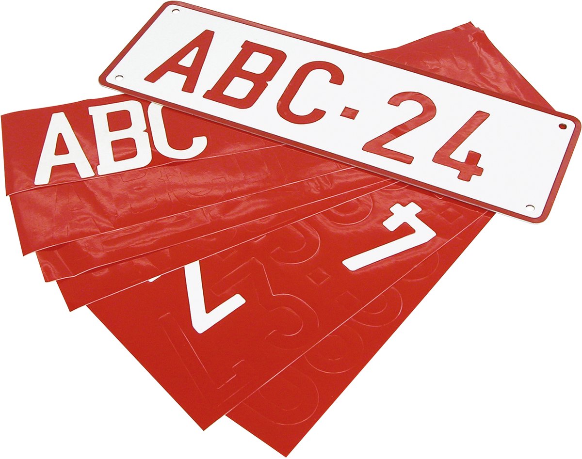 Carpoint Nummernschild 34 x 11 cm Aluminium rot weiß