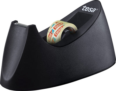 Tesa Klebebandhalter Folienkurve schwarz inkl. Klebefolienrolle 33 m x 19 mm