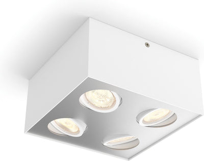 Philips LED Philips Box Aufbaustrahler – 4-flammig – Weiß