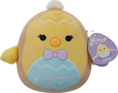 Jazwares Squishmallows – kleiner Plüsch – (Aimee – gelbes Hühner-Osterplätzchen) – 19 cm Plüsch