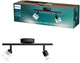 Philips Höraufbaustrahler – LED-Gu10-Fassung – ausrichtbar – 2 Lichtpunkte – Clickfix – Schwarz mit geriffeltem Glas