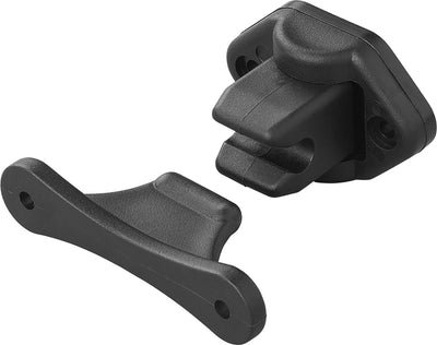 Proplus Scharniertürfeststeller – Wohnmobil-Türstopper – 2-teilig – Türklemme – Türhalter – einfache und schnelle Montage – Scharnierfunktion – flexibler Wohnwagen-Türhalter – universell – Schwarz