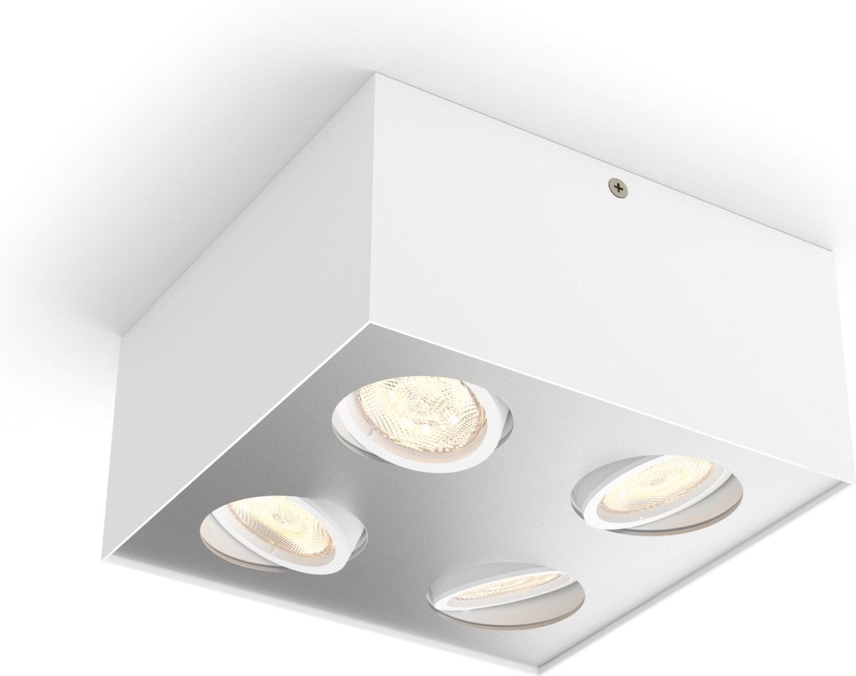 Philips LED Philips Box Aufbaustrahler – 4-flammig – Weiß