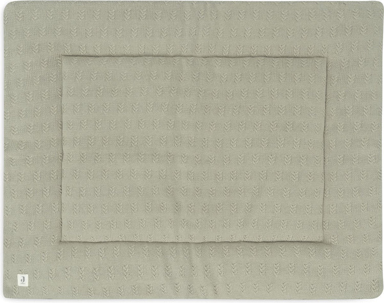 Jollein - Laufgittermatte 75x95cm - Babyspielmatte - Kornstrick - Olivgrün