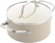 Greenchef Nordics Keramik-Induktionskochpfanne mit Deckel 16 cm 1,58 l – PFAS-frei – Induktionspfanne – spülmaschinenfest – ofenfest bis 220 °C – Keramik-Antihaftbeschichtung – Creme