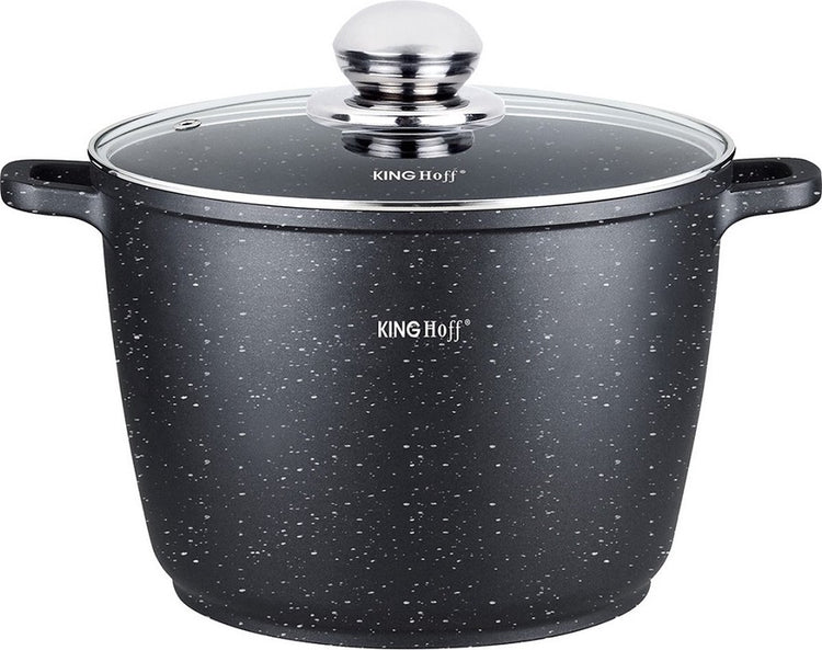Kinghoff 1599 – hohe Bratpfanne – mit Aromaknopf – 28 cm – 10 Liter