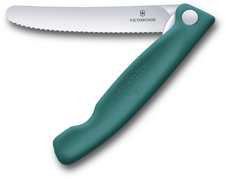 Victorinox Schweizer klassisches Tomatenmesser faltbar – 11 cm – gezahnt – grün