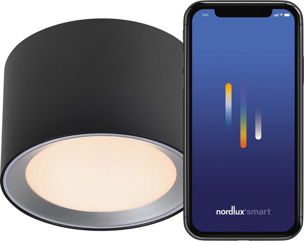 Nordlux Landon-Smart-2700 6500K-IP44-Schwarz