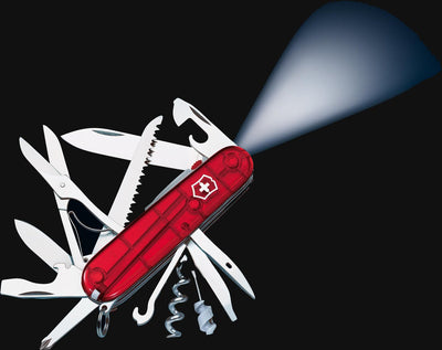 Victorinox Huntsman Lite 20 Funktionen Taschenmesser Edelstahl rot transparent