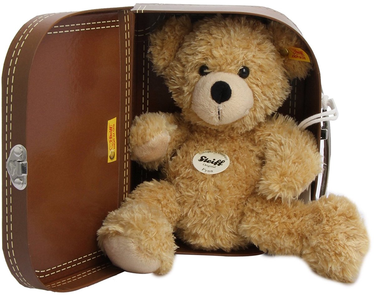 Steiff 111471 - Fynn Teddybär im Koffer - Beige - 28 cm
