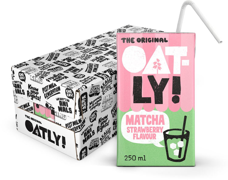 Oatly Hafer-Matcha-Erdbeere – 12 x 0,250l Vorteilspack