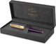 Parker 51 Kugelschreiber | pflaumenfarbenes Harz mit goldenen Details | mittlere Spitze und schwarze Tinte | mit Geschenkbox