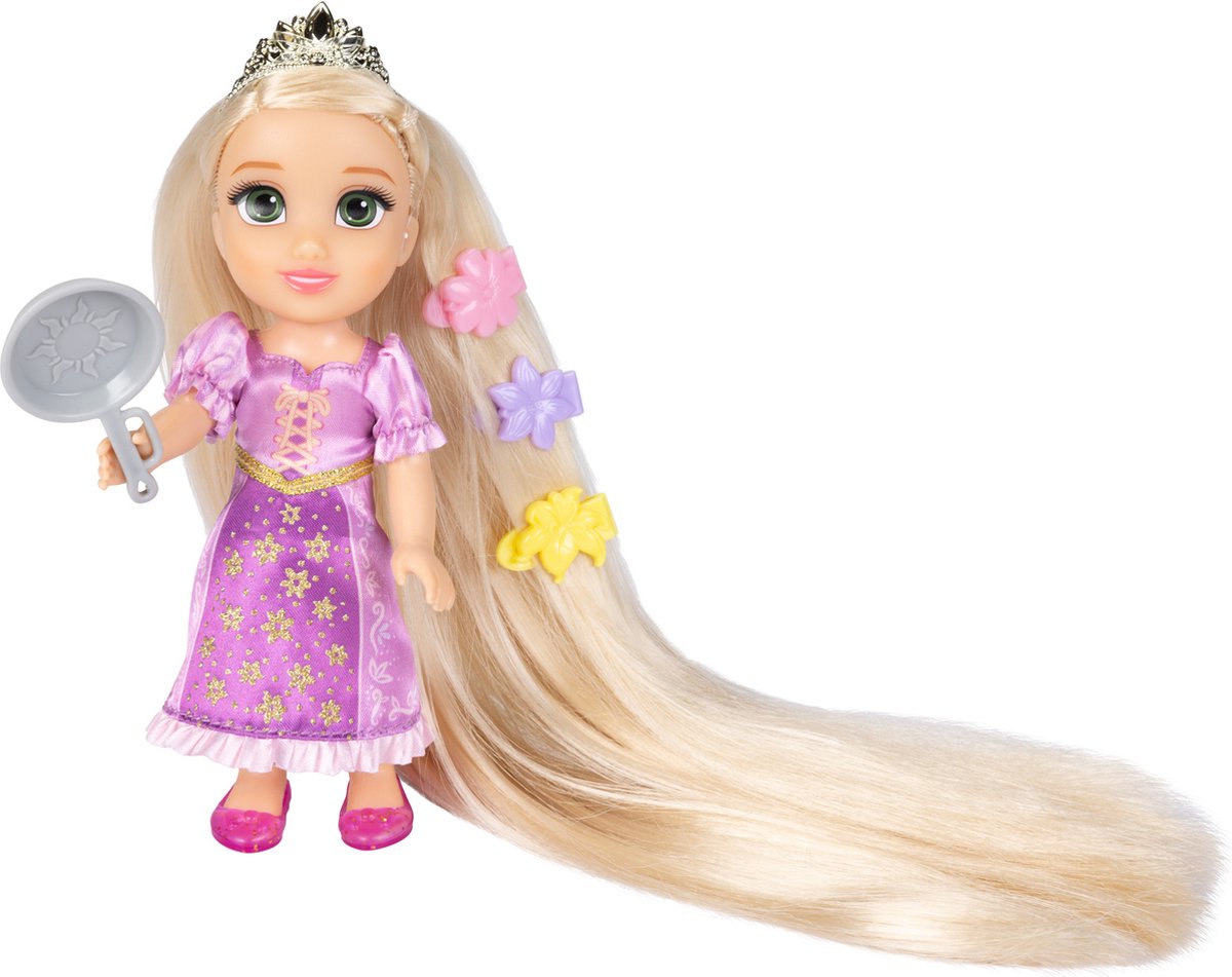 Jakks Disney Princess Rapunzel Puppe mit den längsten Haaren, kleine Rapunzel Puppe mit Pascal
