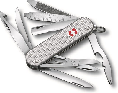 Victorinox Minichamp Alox Schweizer Taschenmesser – 15 Funktionen – Silber