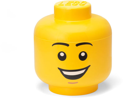 Lego Aufbewahrungsbox, Aufbewahrungsbox, groß, 24 cm, Kopf, glücklicher Junge -
