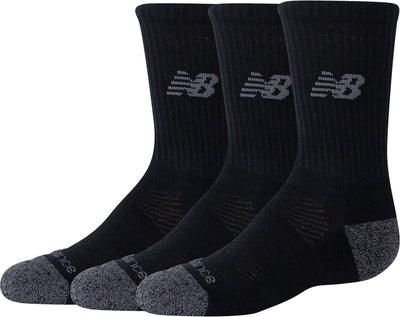 New Balance Youth Active Crew Socken 3er-Pack Unisex-Sportsocken – Schwarz