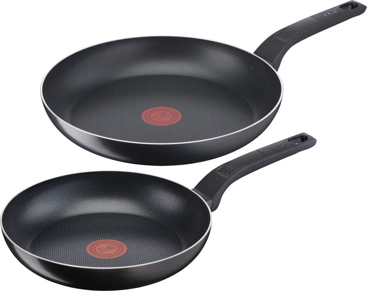 Tefal Easy Cook Clean - Bratpfannenset - ø24 und ø28 cm - nicht für Induktion geeignet - Antihaftbeschichtung - Aluminium - Schwarz