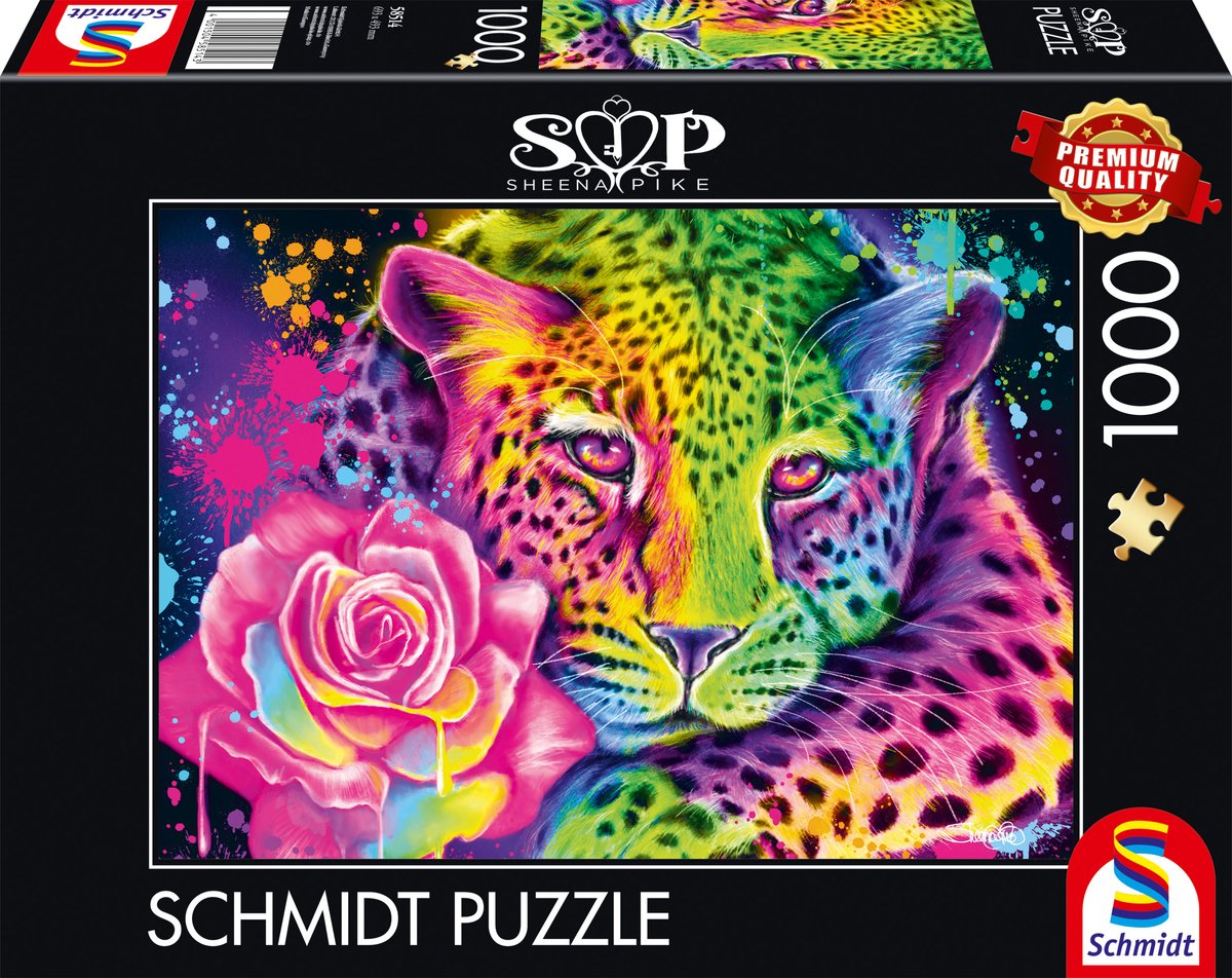 Schmidt - Puzzle - Neon-Regenbogen-Leopard - Sheena-Hecht - 1000 Teile - Erwachsene - ab 12 Jahren