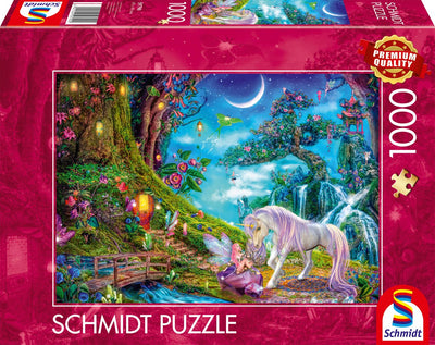 Schmidt - Puzzle - Wo Einhorn und Elf sich gute Nacht sagen - 1000 Teile - Erwachsene - ab 12 Jahren