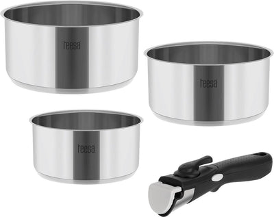 Teesa tsa0148 – dreiteiliges Edelstahl-Pfannenset Cook Expert Einhand