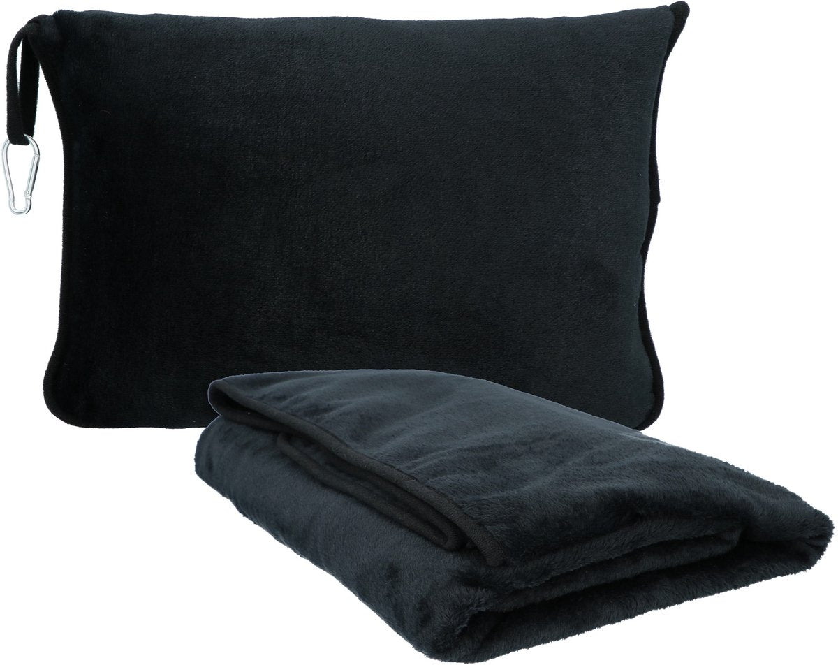 Carpoint Reisedecke Reisekissen – 2 in 1 – 165 x 95 cm – faltbar 33 x 23 x 11 cm – bequem