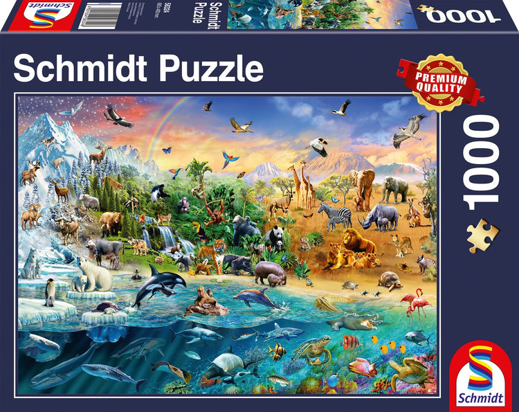 Schmidt - Puzzle - Die Welt der Tiere - 1000 Teile - Erwachsene - ab 12 Jahren