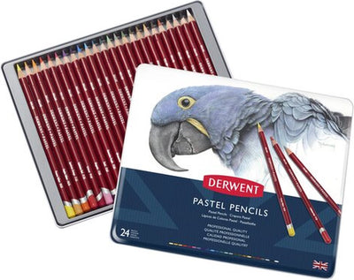 Derwent Pastellstifte – Sortiment in Dose – 4 mm – 24 Stück